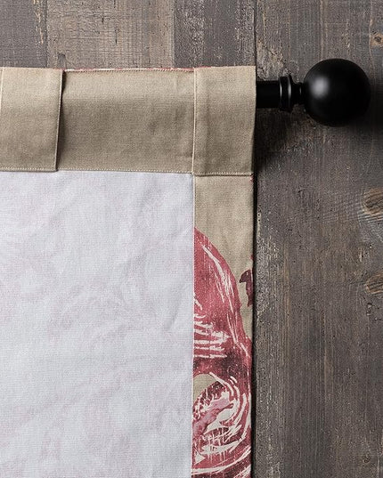 Maison d' Hermine Curtains for Living Room 100% Cotton 108 inch Length One Panel Light Filtering Curtains for Bedroom Windows with Rod and Loop Pockets Drapes (Bowral, 50" W x 108" L)