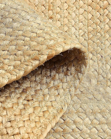 REDEARTH · Rectangular Area Rug - 2'x3' Braided Natural Jute with Non-Skid Backing - Handwoven Boho Rug for Bedroom, Kitchen, Living Room - Farmhouse Aesthetic Home Decor - Durable Handmade Rug