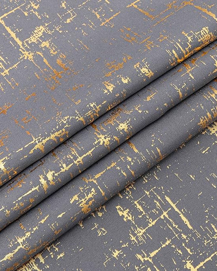 Taisier Home Soft Grey & Gold Geometric Dots Curtains 72" - Room Darkening Window Panels, Set of 2 Gold Foil Print Linen Textured Drapes for Bedroom Living Room