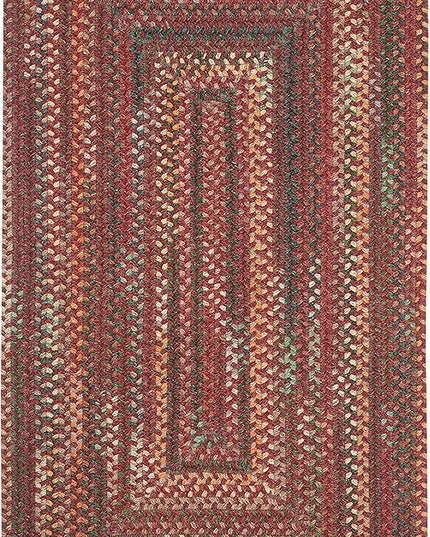 Capel American Heritage Red 4' 0" X 6' 0" Concentric Rectangle Braided Rug