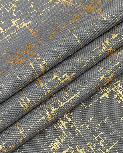 Taisier Home Gold Foil Print Linen Textured Curtains Geometric Dots Pattern Design Curtains for Nursery Toy Room Thermal Insulated Window Treatment 2 Panels 63" L,Dark Grey and Gold Curtain Print