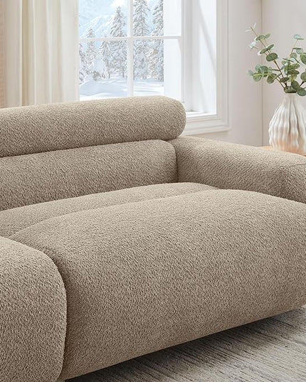 VANOMi 89" Boucle Cloud Loveseat Sofa Couch, Comfy Upholstered Deep Seat Boucle Sofa, Mid Century Modern Couch for Living Room Bedroom Apartment