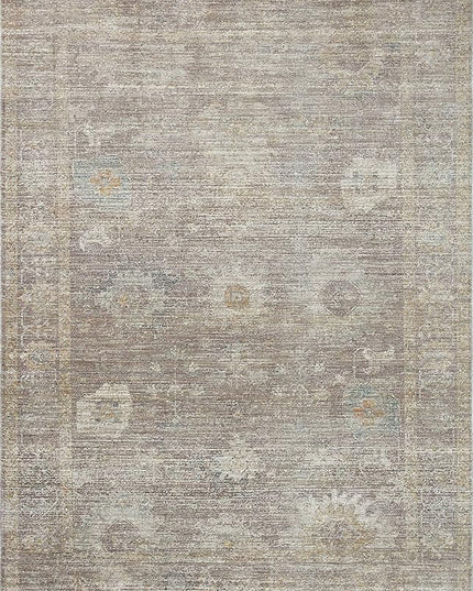 Loloi Magnolia Home by Joanna Gaines Millie Collection MIE-05 Stone/Natural 7'-10" x 10', .25" Pile Height, Area Rug