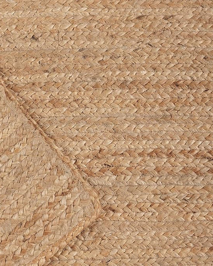 REDEARTH · Rectangular Area Rug - 4'x6' Braided Natural Jute with Non-Skid Backing - Handwoven Boho Rug for Bedroom, Kitchen, Living Room Aesthetic Home Decor - Durable Handmade Rug, Set of 2