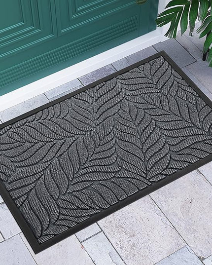 Yimobra 36x24 Large Door Mat Outdoor Indoor, All-Season Waterproof Door Mat Outside Entrance, All-Weather Non-Slip Outside Doormat for Garage Patio Entryway, Grey