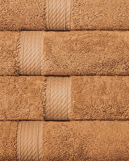 Superior Egyptian Cotton Pile 10 Piece Towel Set, Includes 2 Bath, 4 Hand, 4 Face Towels/Washcloths, Ultra Soft Luxury Towels, Thick Plush Essentials, Guest Bath, Spa, Hotel Bathroom, Rust