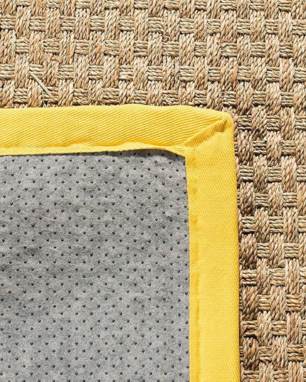 SAFAVIEH Area Rug 8x10 - Natural Fiber Collection - Large - Natural & Gold, Seagrass, Basketweave Pattern (NF114X)