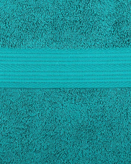 Amazon Basics 6 Piece Oversized Fade resistant Towel set, 100% Cotton towels for bathroom, soft and absorbent, 2 Bath Towels, 2 Hand Towels and 2 Washcloths bathroom towel set, Teal