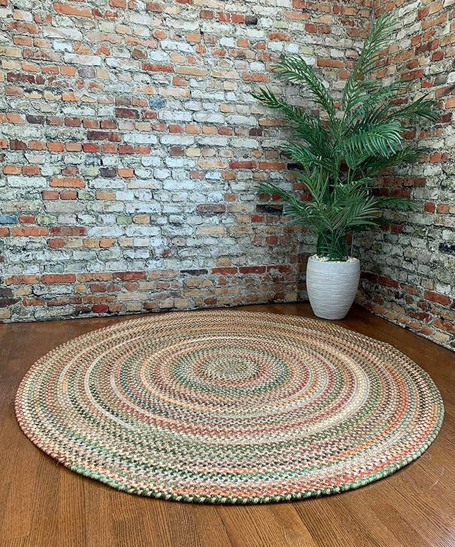 Capel American Heritage Tan Multi 0' 36" Round Braided Rug