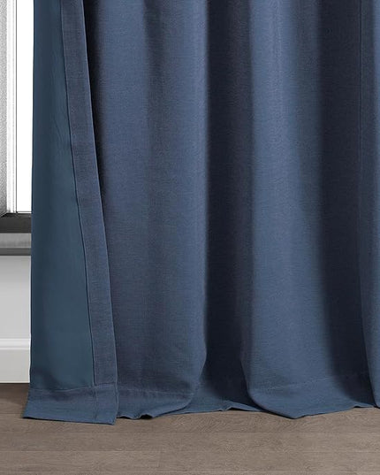 HPD Half Price Drapes Bellino Room Darkening Curtains 96 Inches Long Curtains for Bedroom & Living Room (1 Panel), 50W x 96L, Wild Blue
