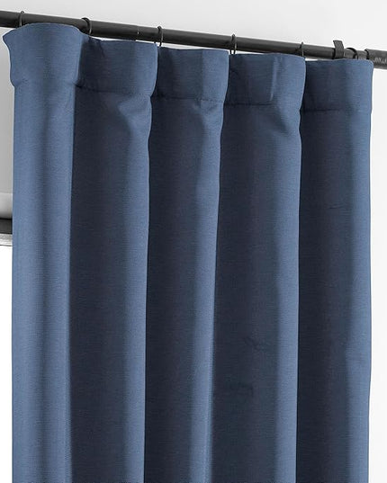 HPD Half Price Drapes Bellino Room Darkening Curtains 84 Inches Long Curtains for Bedroom & Living Room (1 Panel), 50W x 84L, Wild Blue