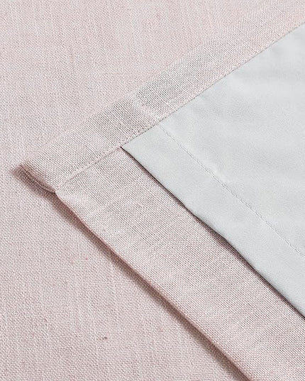 Vision Home Soft Pink Pinch Pleated Full Blackout Curtains Linen Blended Room Darkening Curtain Panels 108 inch for Living Room Bedroom Thermal Insulated Pinch Pleat Drapes with Hooks 9FT 40"Wx108"Lx2
