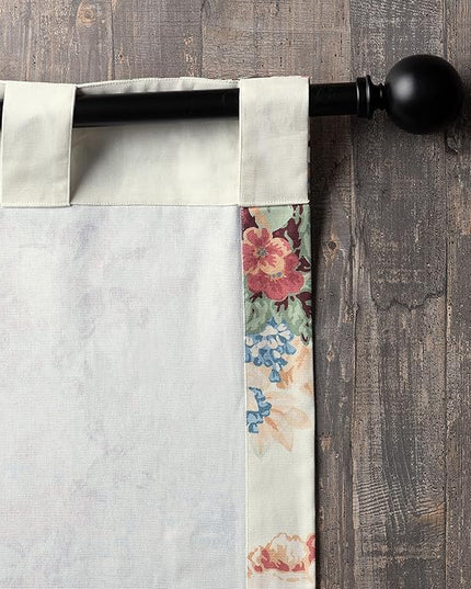 Maison d' Hermine Curtains for Living Room 100% Cotton 108 inch Length One Panel Light Filtering Curtains for Bedroom Windows with Rod and Loop Pockets Drapes (Abbeville, 50" W x 108" L)