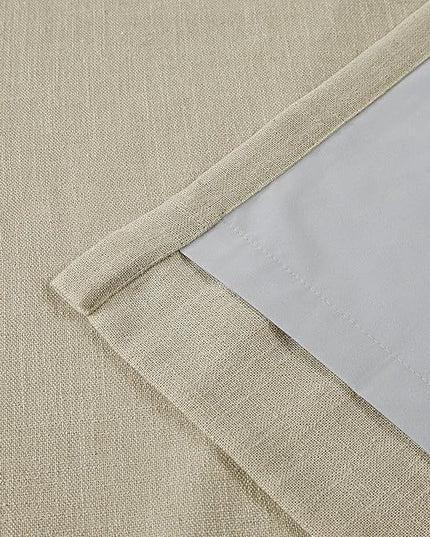 Vision Home Sand Pinch Pleated Full Blackout Curtains Linen Blended Room Darkening Window Curtains 63 inch for Living Room Bedroom Thermal Insulated Pinch Pleat Drapes with Hooks 1 Panel 60" Wx63 L