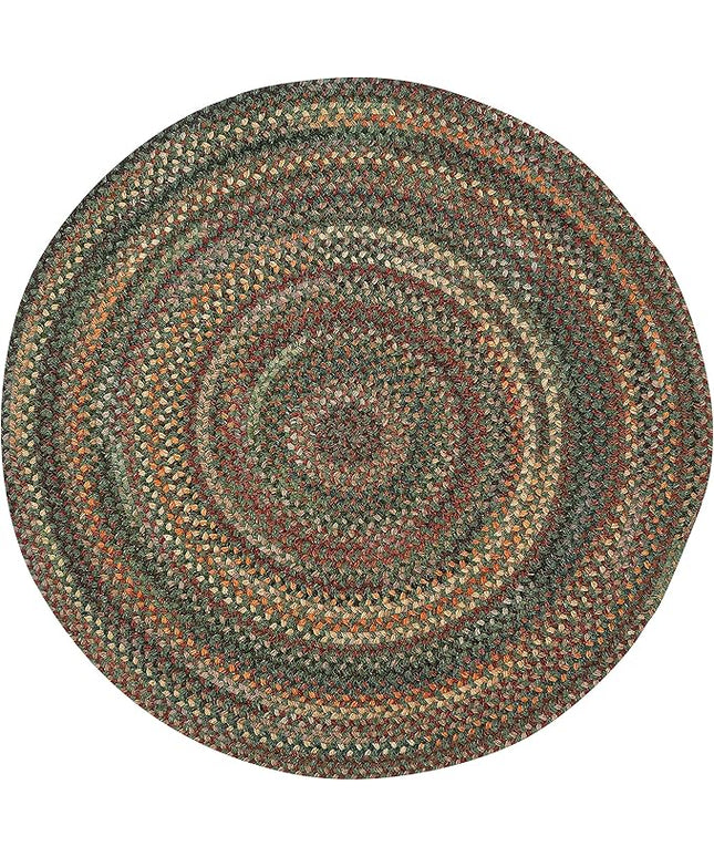 Capel American Heritage Green Multi 8' 0" Round Braided Rug