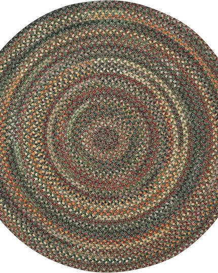 Capel American Heritage Green Multi 5'0"X5'0" Round Braided Rug