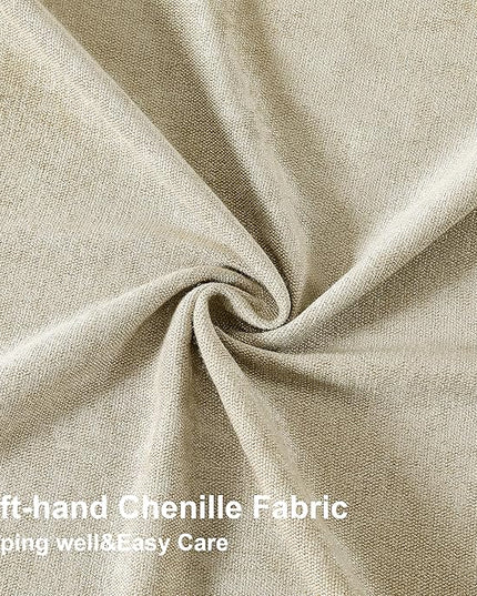 Vision Home Pinch Pleated Light Filtering Curtains Velvet Chenille Window Curtains 95 inch for Living Room Bedroom Semi-Blackout Pinch Pleat Drapes with Hooks 36" Wx95Lx2,Oatmeal Tan