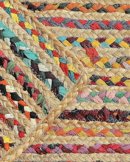 REDEARTH · Jute Cotton Chindi Area Rug - 2'x3' Rectangular Rug, Handwoven, Non-Shedding, Soft & Durable – Multi Tones for Home Décor in Living Room, Dining Room, Bedroom