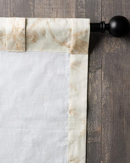 Maison d' Hermine Curtains for Living Room 100% Cotton 124 inch Length Two Panels Light Filtering Toile Curtains for Bedroom Windows with Rod and Loop Pockets Drapes (Paradise Sage, 50" W x 124" L)