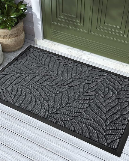 Yimobra 36x24 Large Door Mat Outdoor Indoor, All-Season Waterproof Door Mat Outside Entrance, All-Weather Non-Slip Outside Doormat for Garage Patio Entryway, Grey