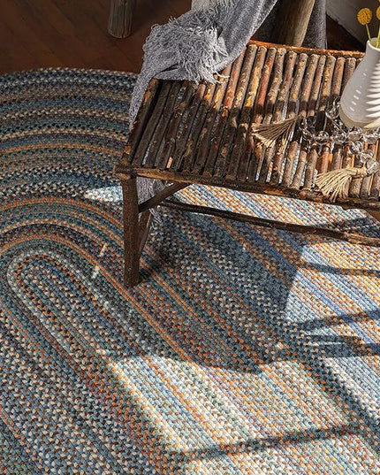 Capel American Heritage Legacy Blue 5'0"X8'0" Oval Braided Rug