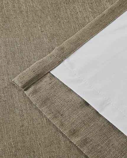 Vision Home Brown Pinch Pleated Full Blackout Curtains Linen Blended Room Darkening Window Curtains 102 inch for Living Room Bedroom Thermal Insulated Pinch Pleat Drapes with Hooks 40" Wx102 Lx2