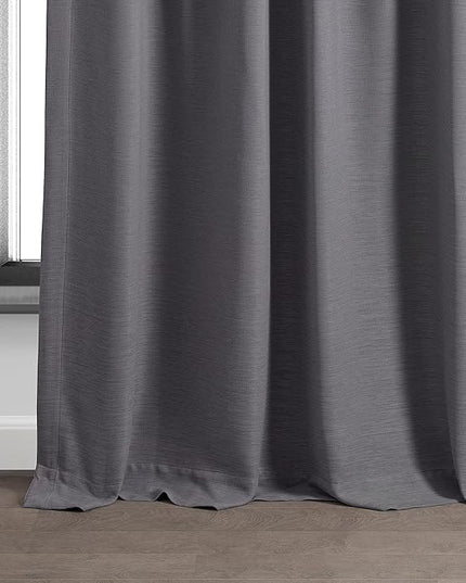 HPD Half Price Drapes Bellino Room Darkening Curtains 120 Inches Long Curtains for Bedroom & Living Room (1 Panel), 50W x 120L, Armour Grey