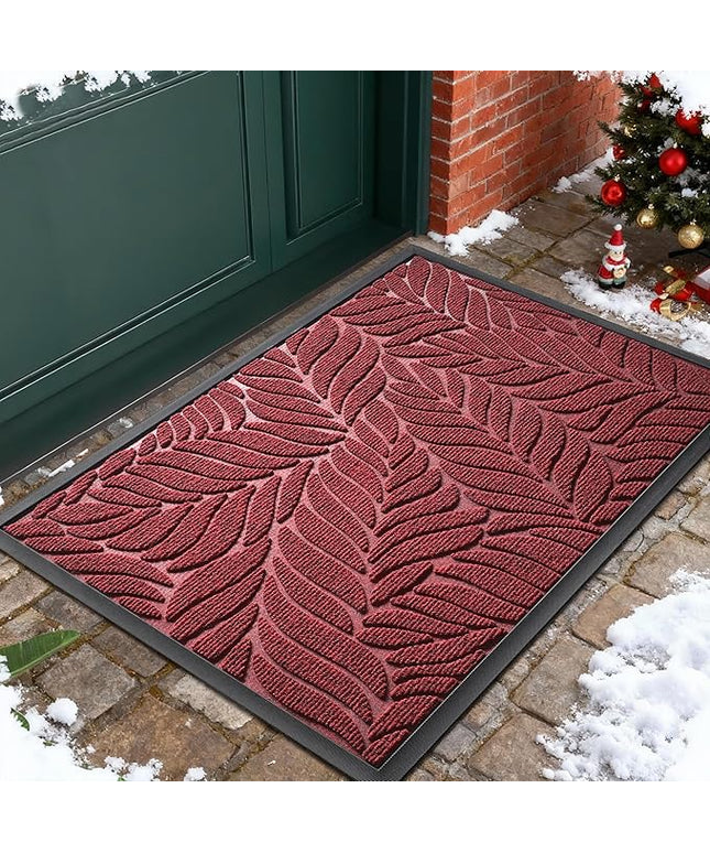 Yimobra 36x24 Large Door Mat Outdoor Indoor, All-Season Waterproof Door Mat Outside Entrance, All-Weather Non-Slip Outside Doormat for Garage Patio Entryway, Red
