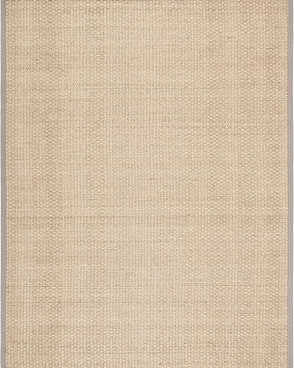 SAFAVIEH Area Rug 11x15 - Natural Fiber Collection - Large - Natural & Grey, Seagrass, Basketweave Pattern with Border (NF114P)