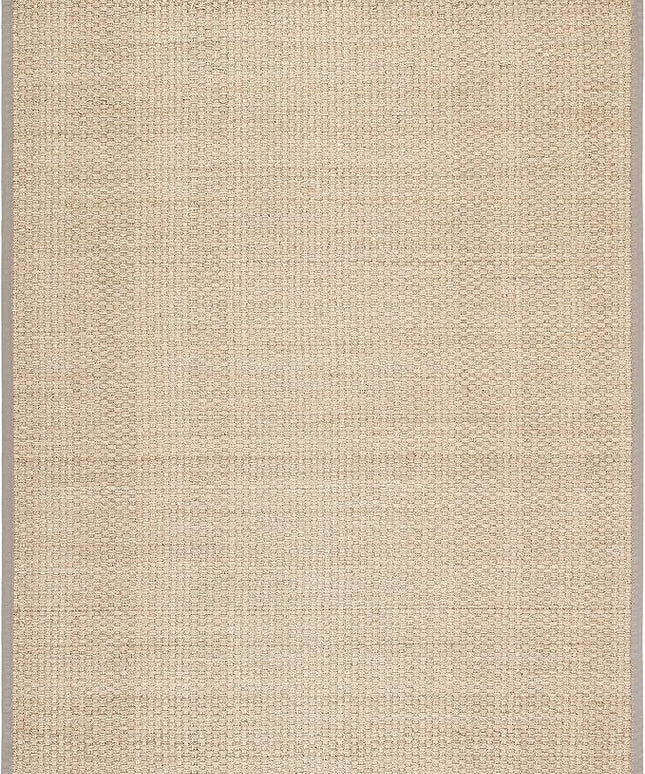 SAFAVIEH Area Rug 11x15 - Natural Fiber Collection - Large - Natural & Grey, Seagrass, Basketweave Pattern with Border (NF114P)