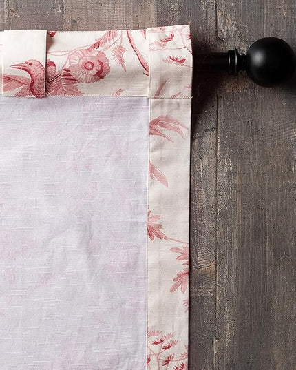 Maison d' Hermine Curtains for living room 100% Cotton 108 inch length One Panel Light Filtering Toile Curtain for Bedroom Windows with rod and loop Pockets Drapes (Paradise Lacquer Red, 50"W x 108"L)