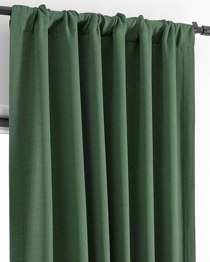 HPD Half Price Drapes Bellino Room Darkening Curtains 120 Inches Long Curtains for Bedroom & Living Room (1 Panel), 50W x 120L, Pine Forest Green