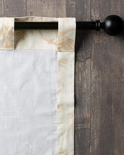 Maison d' Hermine Curtains for Living Room 100% Cotton 96 inch Length One Panel Light Filtering Toile Curtains for Bedroom Windows with Rod and Loop Pockets Drapes (Paradise Sage, 50" W x 96" L)