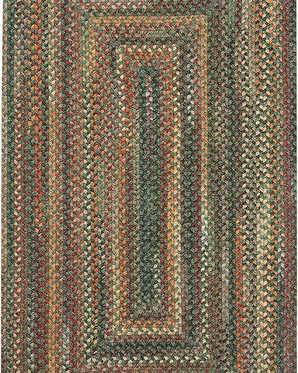 Capel American Heritage Green Multi 8' 0" X 8' 0" Concentric Rectangle Braided Rug