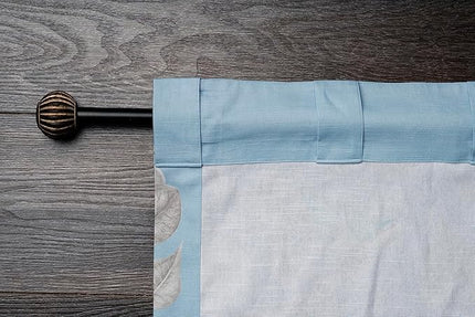 Maison d' Hermine Curtains for Living Room 100% Cotton 124 inch Length One Panel Light Filtering Curtains for Bedroom Windows with Rod and Loop Pockets Drapes (Celeste, 50" W x 124" L)