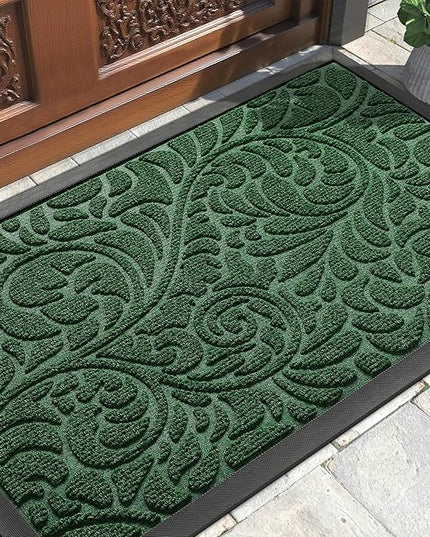 Yimobra Large Door Mat Outside Entrance 36x24, Waterproof Sturdy Outdoor Mats for Front Door, Heavy Duty Non-Slip Doormat for Garage Patio Entryway Indoor, Easy Clean, Green