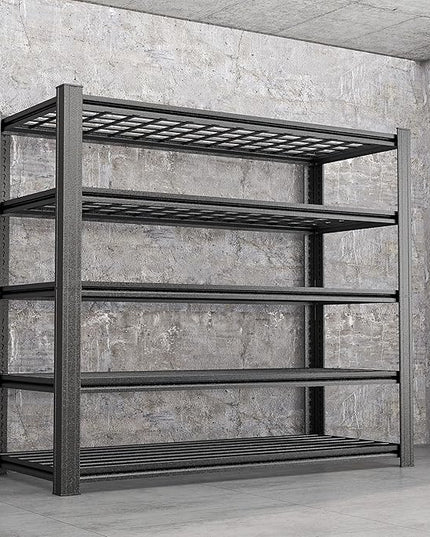 Garage Shelving, Heavy Duty 5-Tier Wire Shelving Unit, 72" H x 48" W x 24" D, 2500 lbs Load Capacity Storage Shelves, Adjustable Metal Shelves for Garage, Kitchen, and Pantry Storage