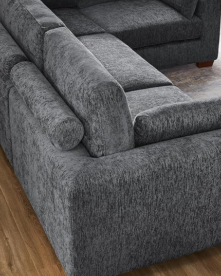 VANOMi Large Modular Sectional Sofa, Oversized Couch with Charging Station, Cloud Couch Deep Seat Sofa with Thick Cushion, Convertible Sectional Couches for Living Room Office Apartment