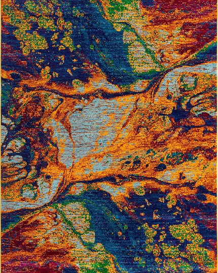 Rugs.com Calypso Collection Rug – 8' x 10' Multi Medium Rug Perfect for Living Rooms, Large Dining Rooms, Open Floorplans