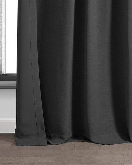 HPD Half Price Drapes Bellino Room Darkening Curtains 120 Inches Long Curtains for Bedroom & Living Room (1 Panel), 50W x 120L, Smoked Truffle