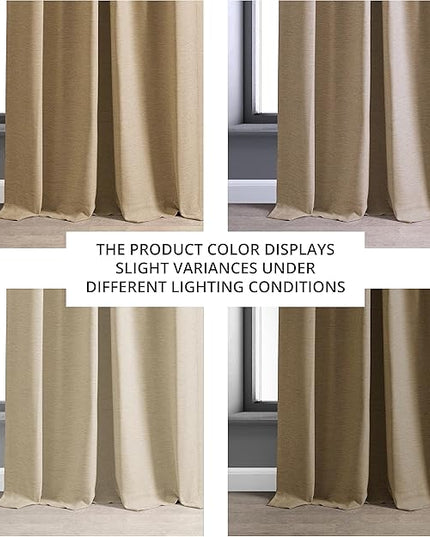 HPD Half Price Drapes Bellino Room Darkening Curtains 84 Inches Long Curtains for Bedroom & Living Room (1 Panel), 50W x 84L, Candlelight