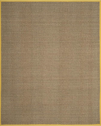 SAFAVIEH Area Rug 8x10 - Natural Fiber Collection - Large - Natural & Gold, Seagrass, Basketweave Pattern (NF114X)
