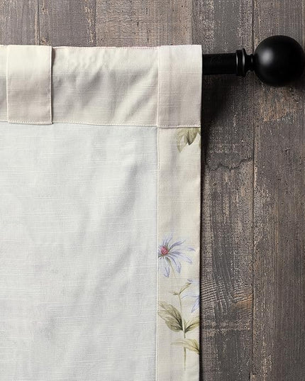 Maison d' Hermine Curtains for Living Room 100% Cotton 124 inch Length One Panel Light Filtering Curtains for Bedroom Windows with Rod and Loop Pockets Drapes (Swyncombe Coral, 50" W x 124" L)
