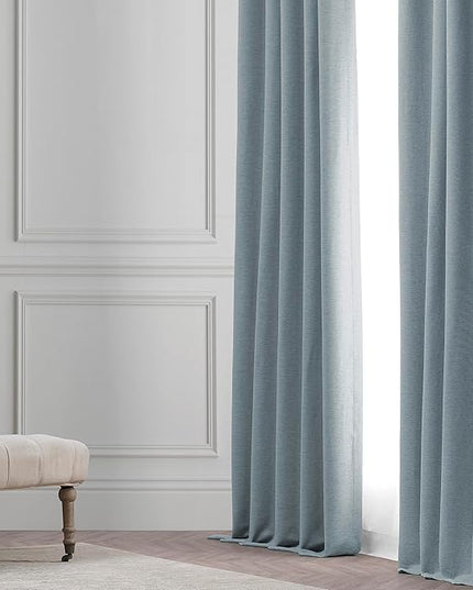 HPD Half Price Drapes Bellino Room Darkening Curtains 120 Inches Long Curtains for Bedroom & Living Room (1 Panel), 50W x 120L, Gulf Blue