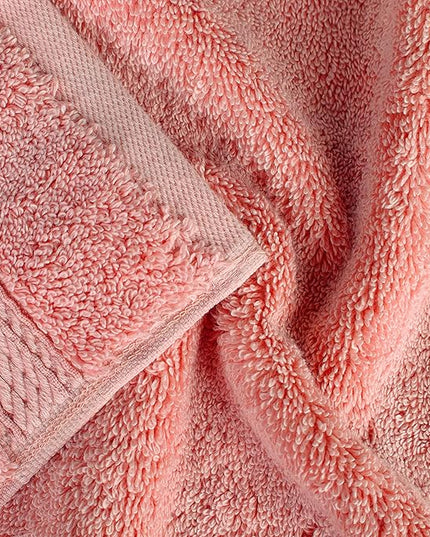 Superior Egyptian Cotton Pile Bath Sheet Set of 2, Ultra Soft Luxury Towels, Thick Plush Essentials, Absorbent Heavyweight, Guest Bath, Hotel, Spa, Home Bathroom, Shower Basics, Tea Rose
