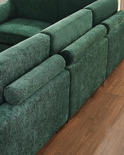 VANOMi Large Modular Sectional Sofa, Oversized Couch with Ottoman, Cloud Couch Deep Seat Sofa with Thick Cushion, Convertible Sectional Couches for Living Room Office Apartment