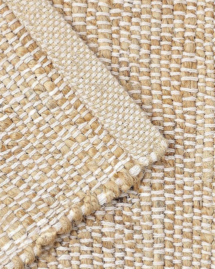 REDEARTH · Jute Cotton Area Rug - 4'x6' Rectangular Rug, Sustainable Handwoven, Non-Shedding, Soft & Durable – Reversible, Neutral Tones for Home Décor in Living Room, Dining Room, Bedroom