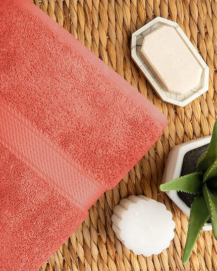 Superior Egyptian Cotton Pile 10 Piece Towel Set, Includes 2 Bath, 4 Hand, 4 Face Towels/Washcloths, Ultra Soft Luxury Towels, Thick Plush Essentials, Guest Bath, Spa, Hotel Bathroom, Coral