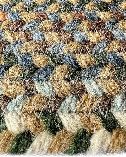 Capel American Heritage Moss Multi 0' 24" X 0' 48" Concentric Rectangle Braided Rug