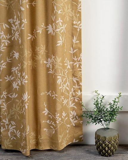 Maison d' Hermine Curtains for Living Room 100% Cotton 84 inch Length Two Panels Light Filtering Curtains for Bedroom Windows with Rod and Loop Pockets Drapes (Louxor Dark Beige, 50" W x 84" L)